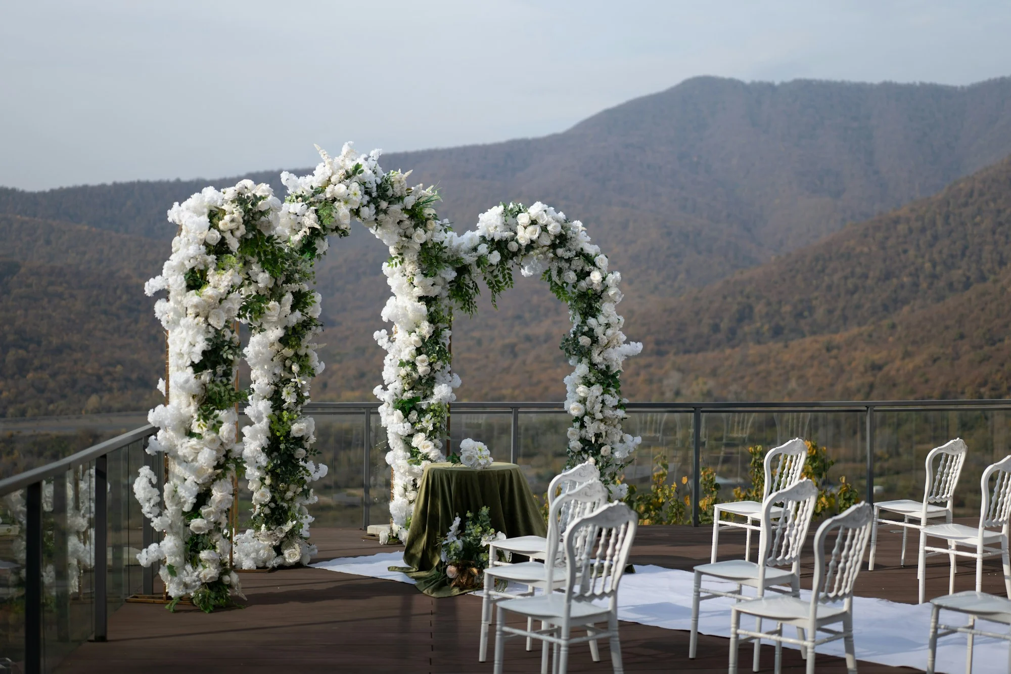 The ceremony setting at Nooitgedacht Estate